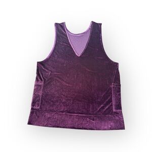 Agnes & Dora Velvet Tunic Tank Top Purple XXL NWOT Pockets Soft Stretch